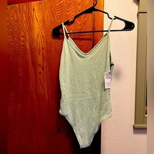 American Eagle Ribbed Lime Green Body Suit